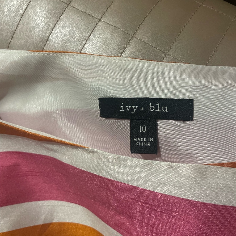 Ivy + Blu Vibrant Midi Dress in Pink and Orange